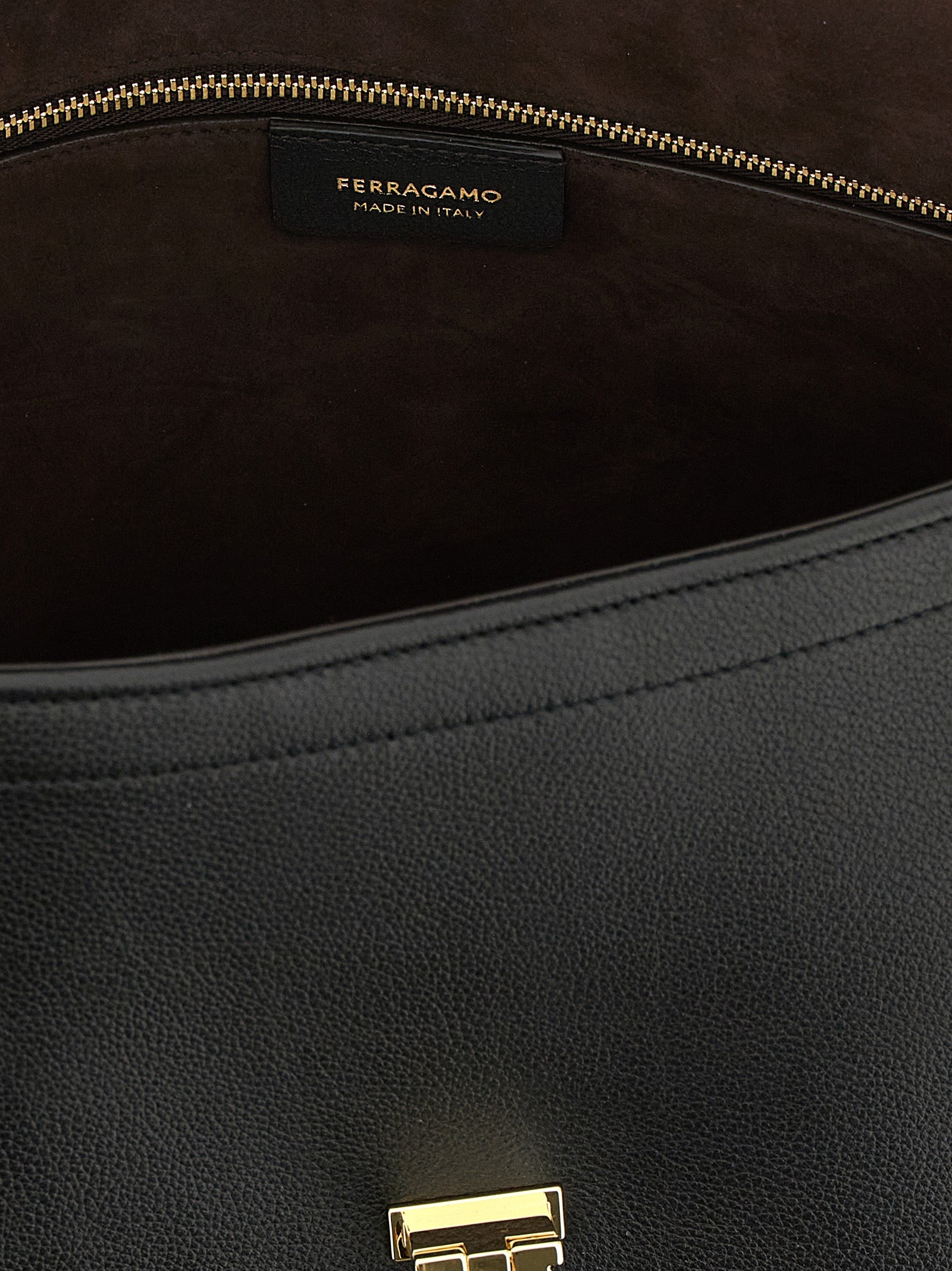 Black Calfskin Shoulder Bag