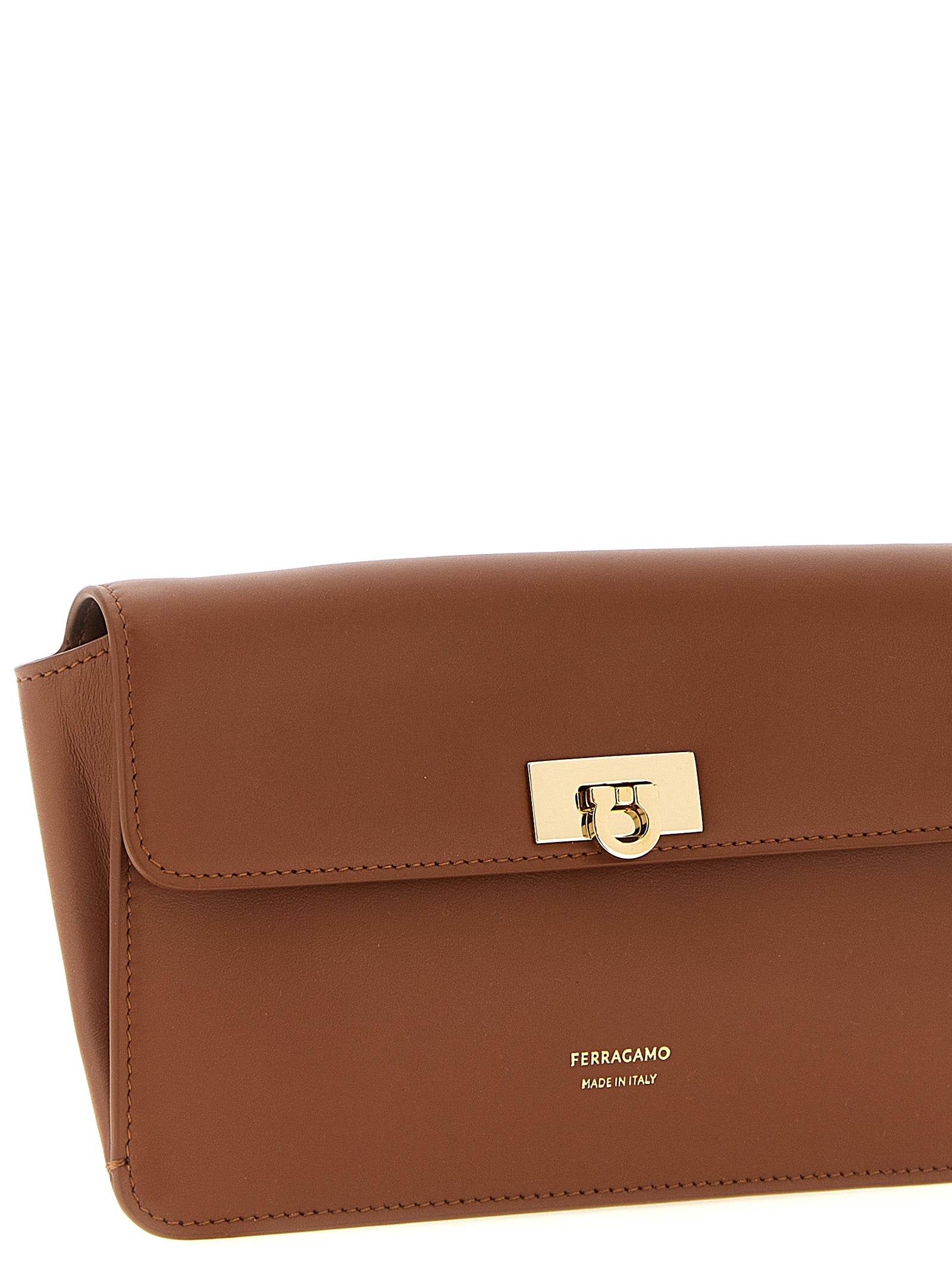 Brown Calfskin Clutch Bag