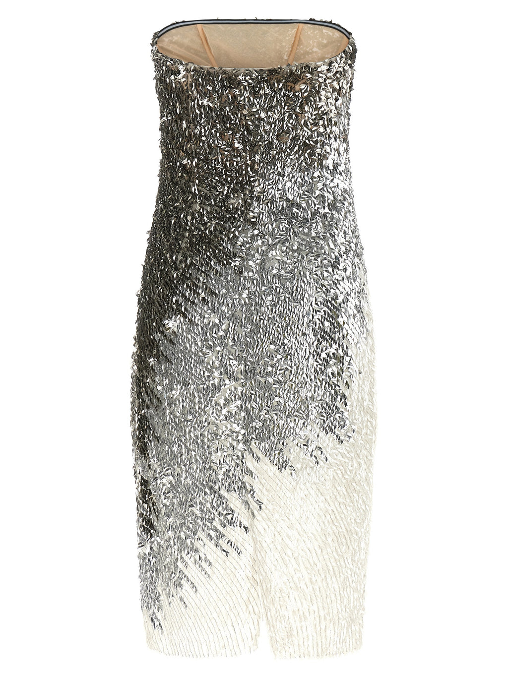 Silver Polyamide Midi Dress