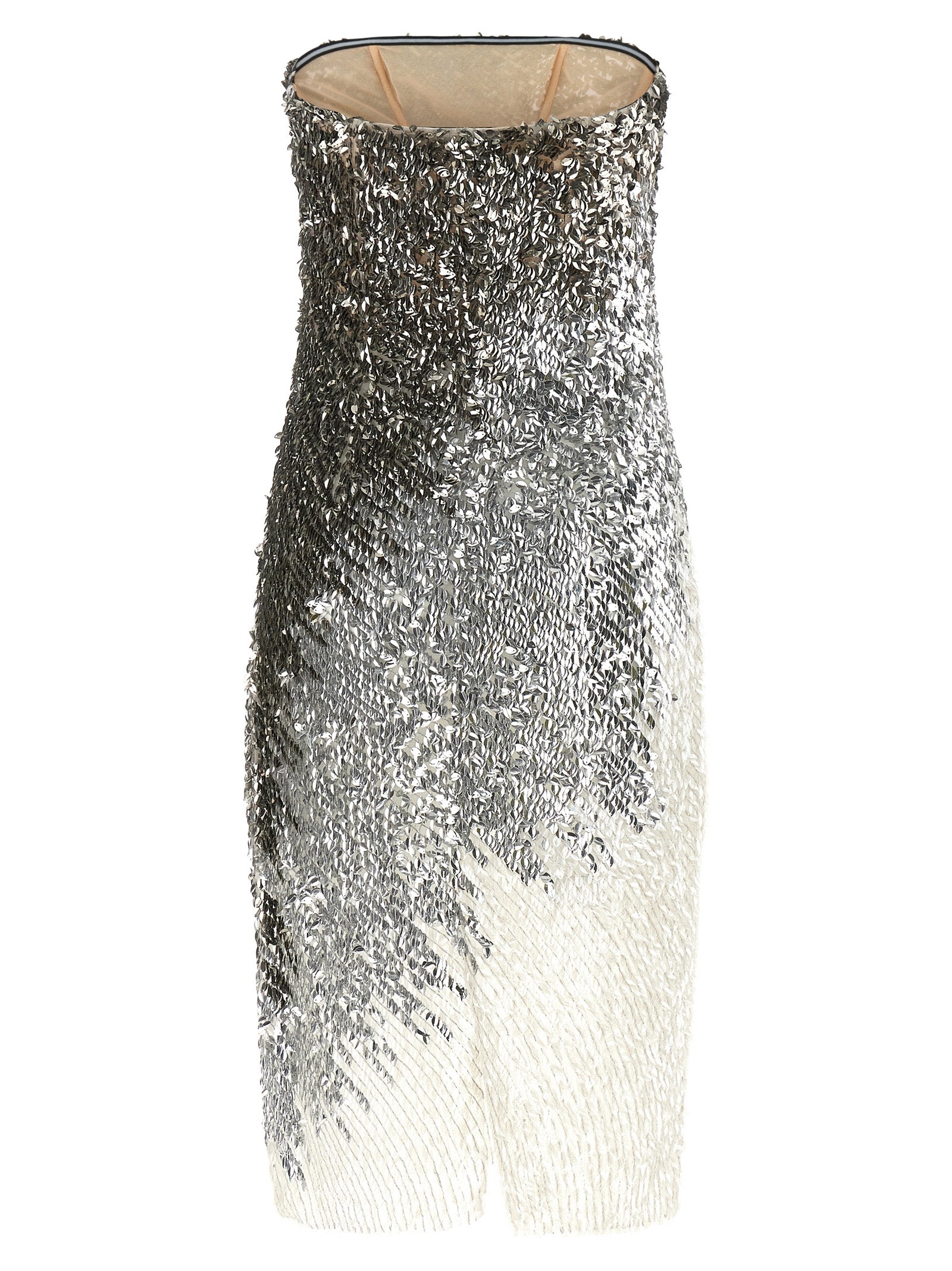 Silver Polyamide Midi Dress