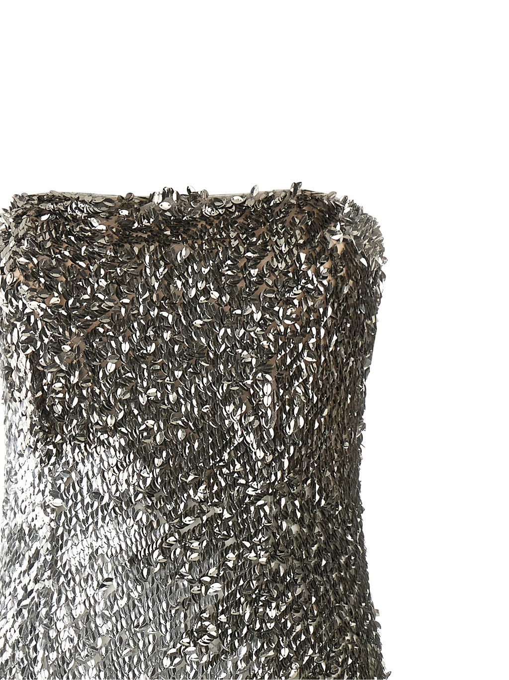 Silver Polyamide Midi Dress