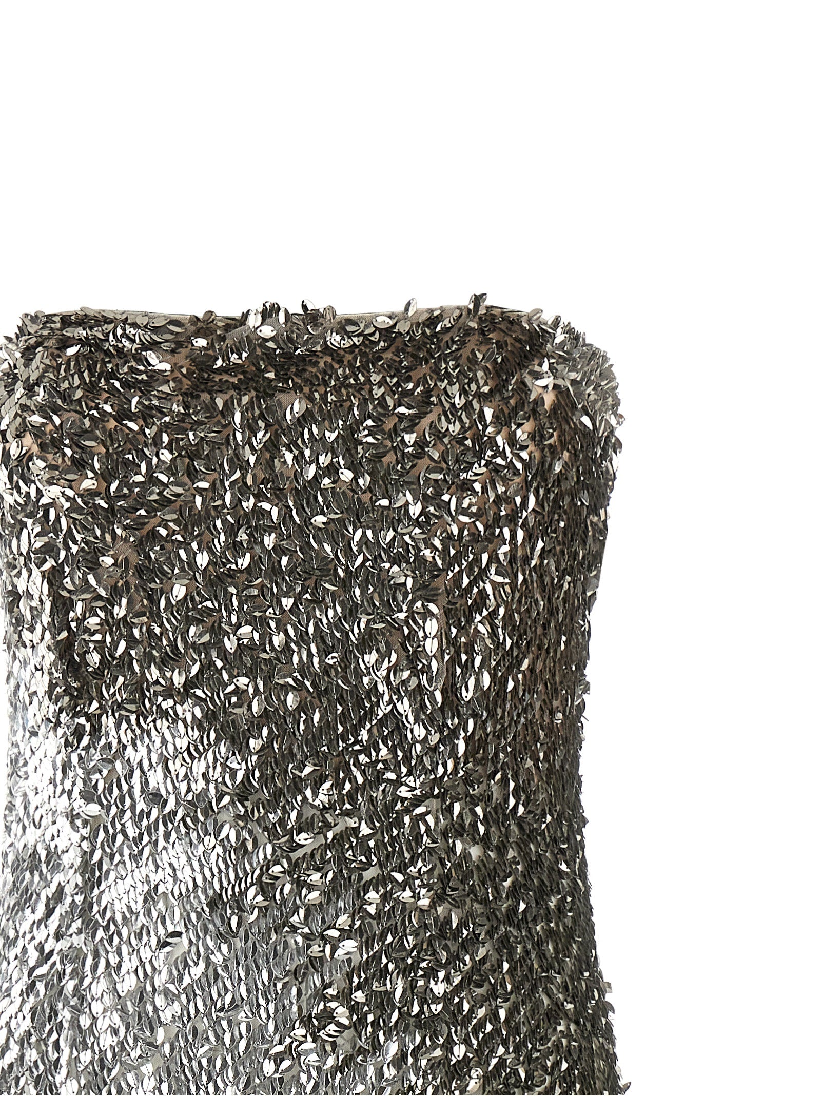 Silver Polyamide Midi Dress
