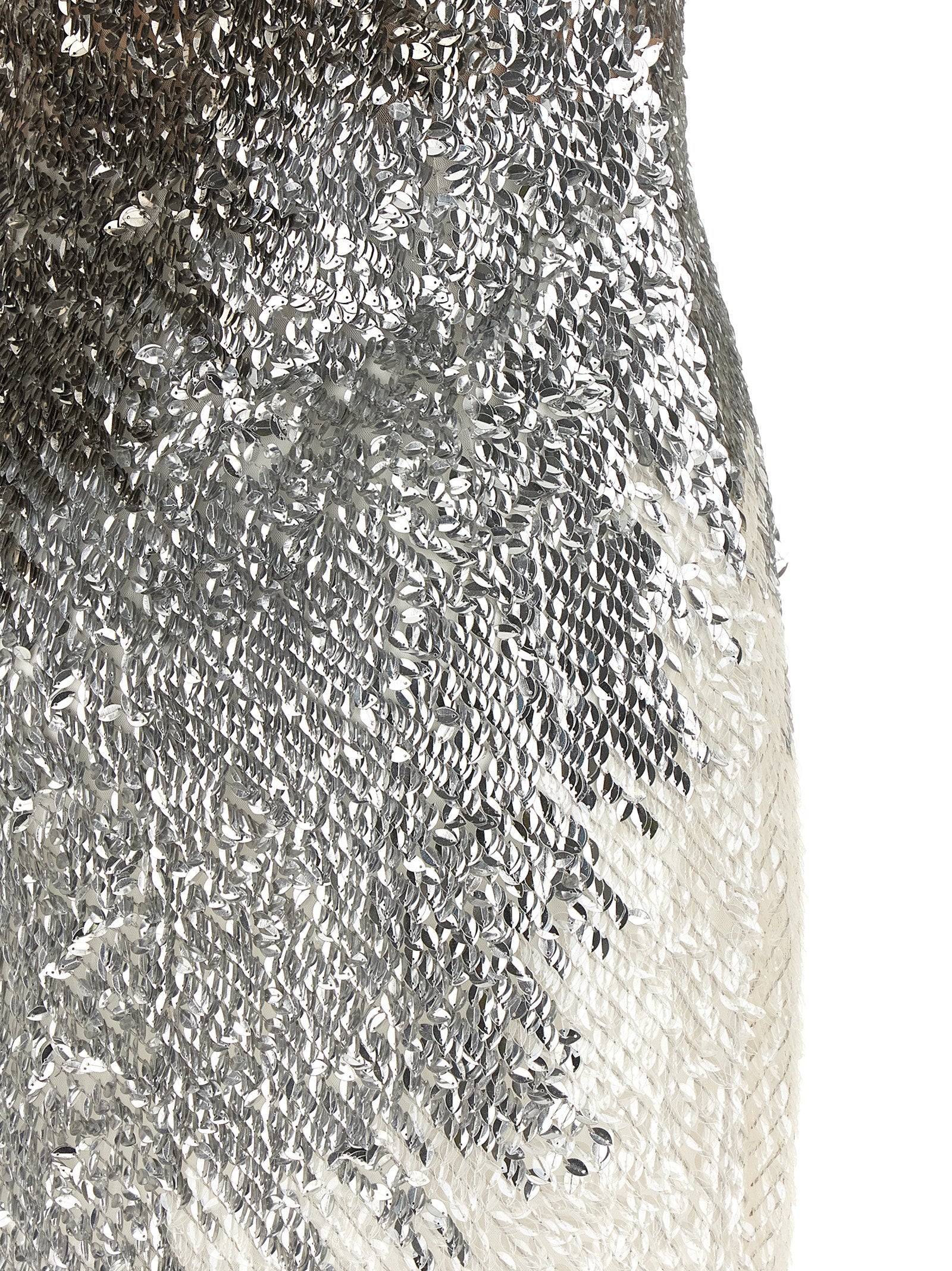 Silver Polyamide Midi Dress