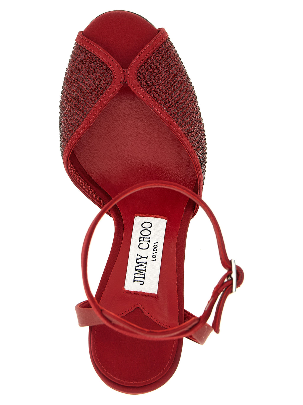 Red Lamb Leather Stiletto Heel Sandals