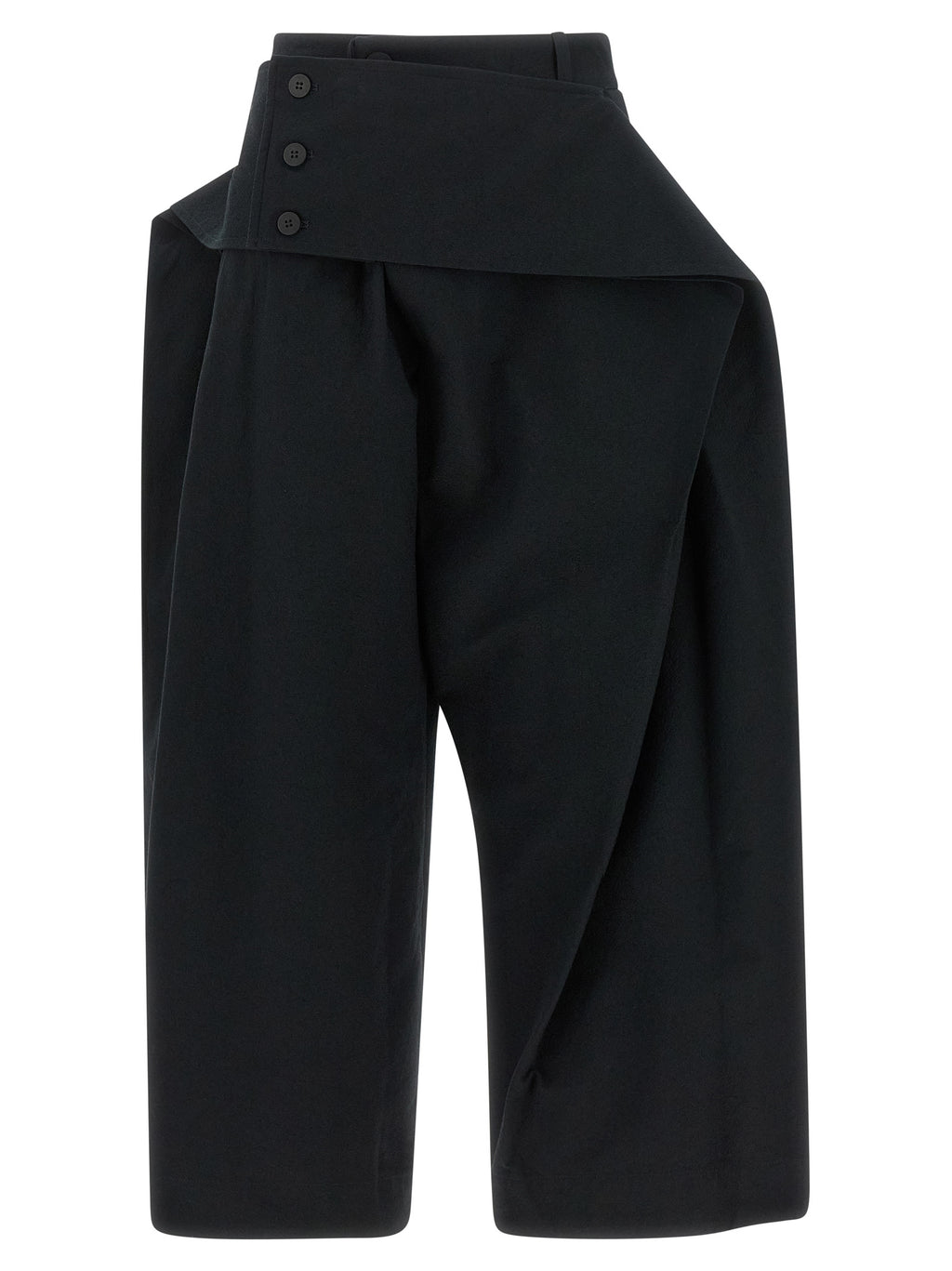 Black Polyester Casual Pants