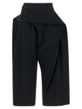 Black Polyester Casual Pants