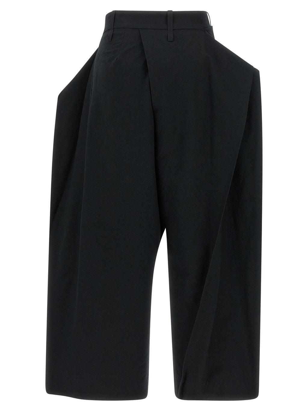 Black Polyester Casual Pants