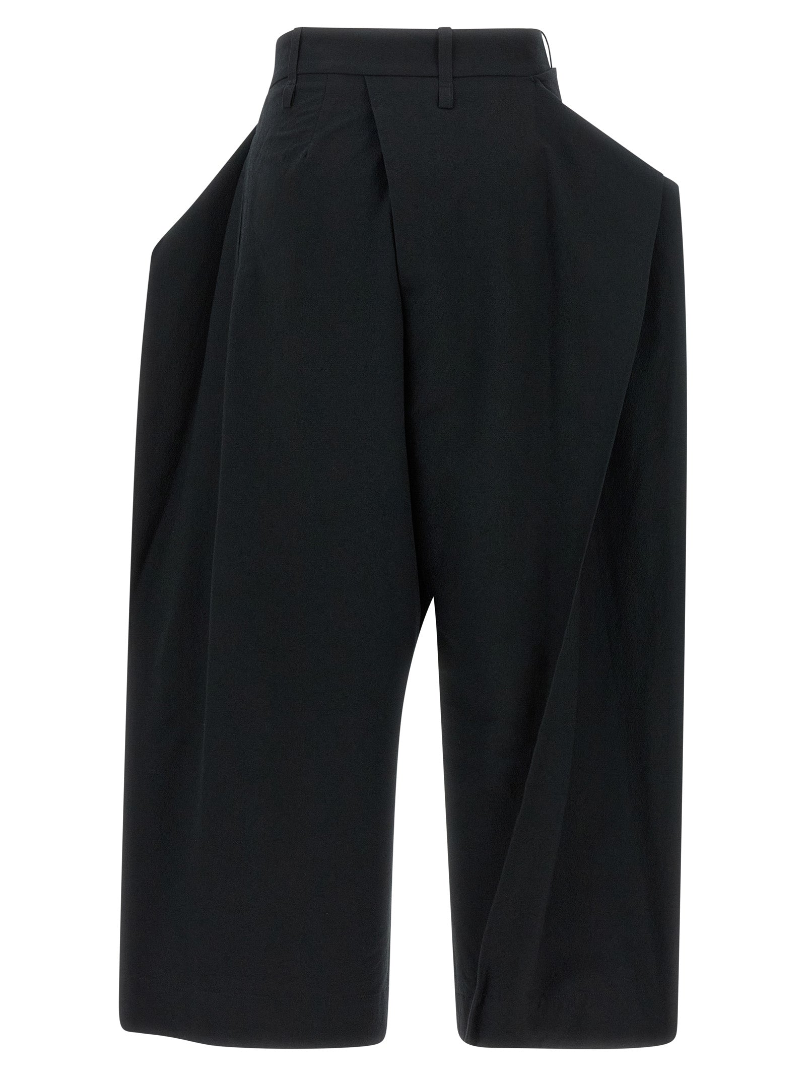 Black Polyester Casual Pants