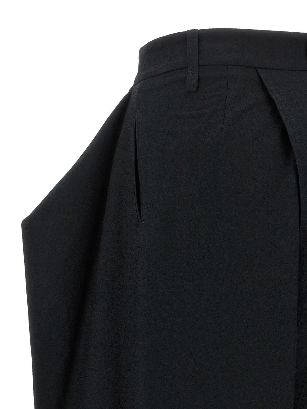 Black Polyester Casual Pants