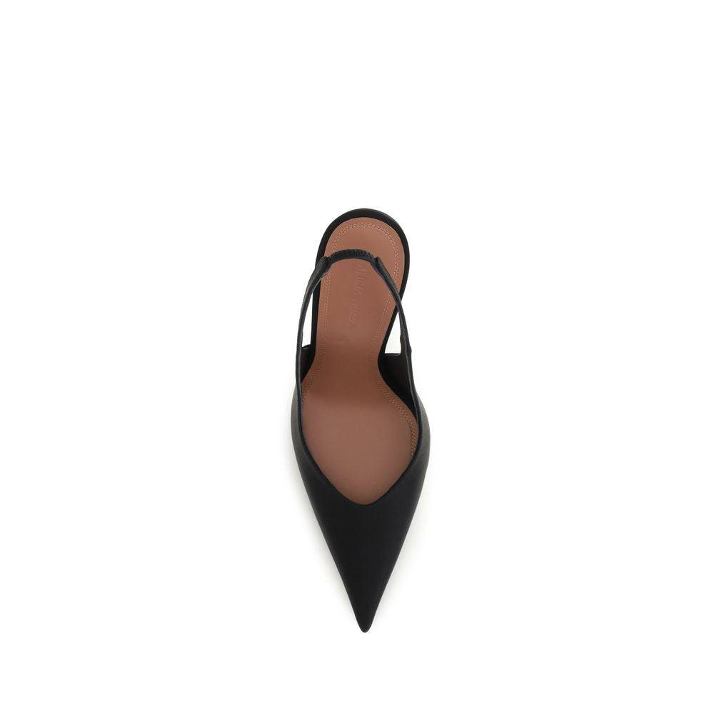 Black Satin High Heel Pumps