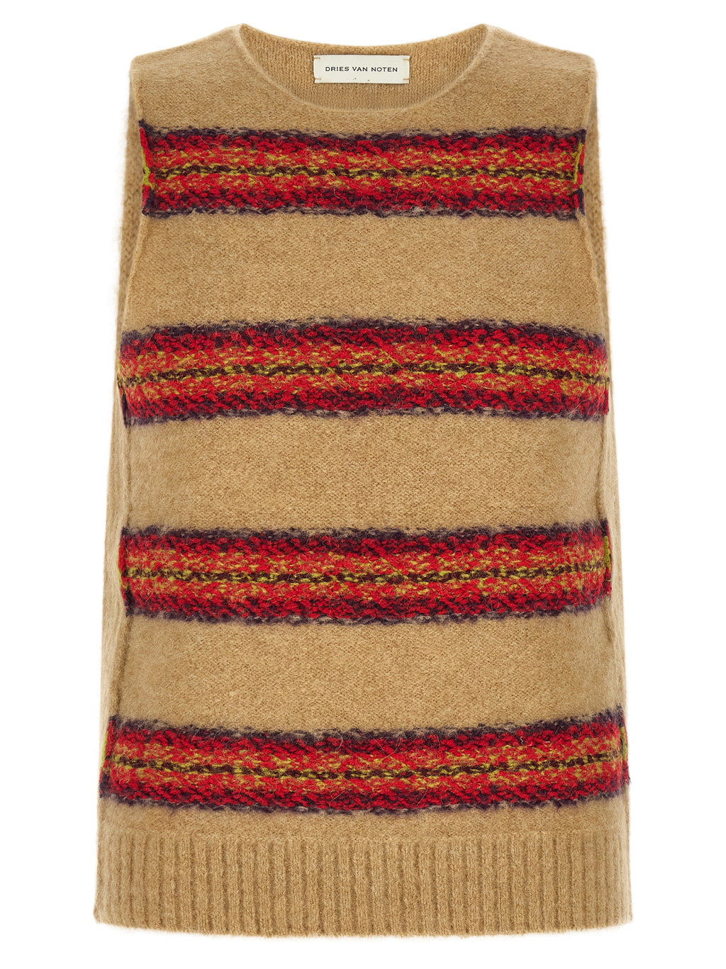 Beige Wool Sleeveles Sweater