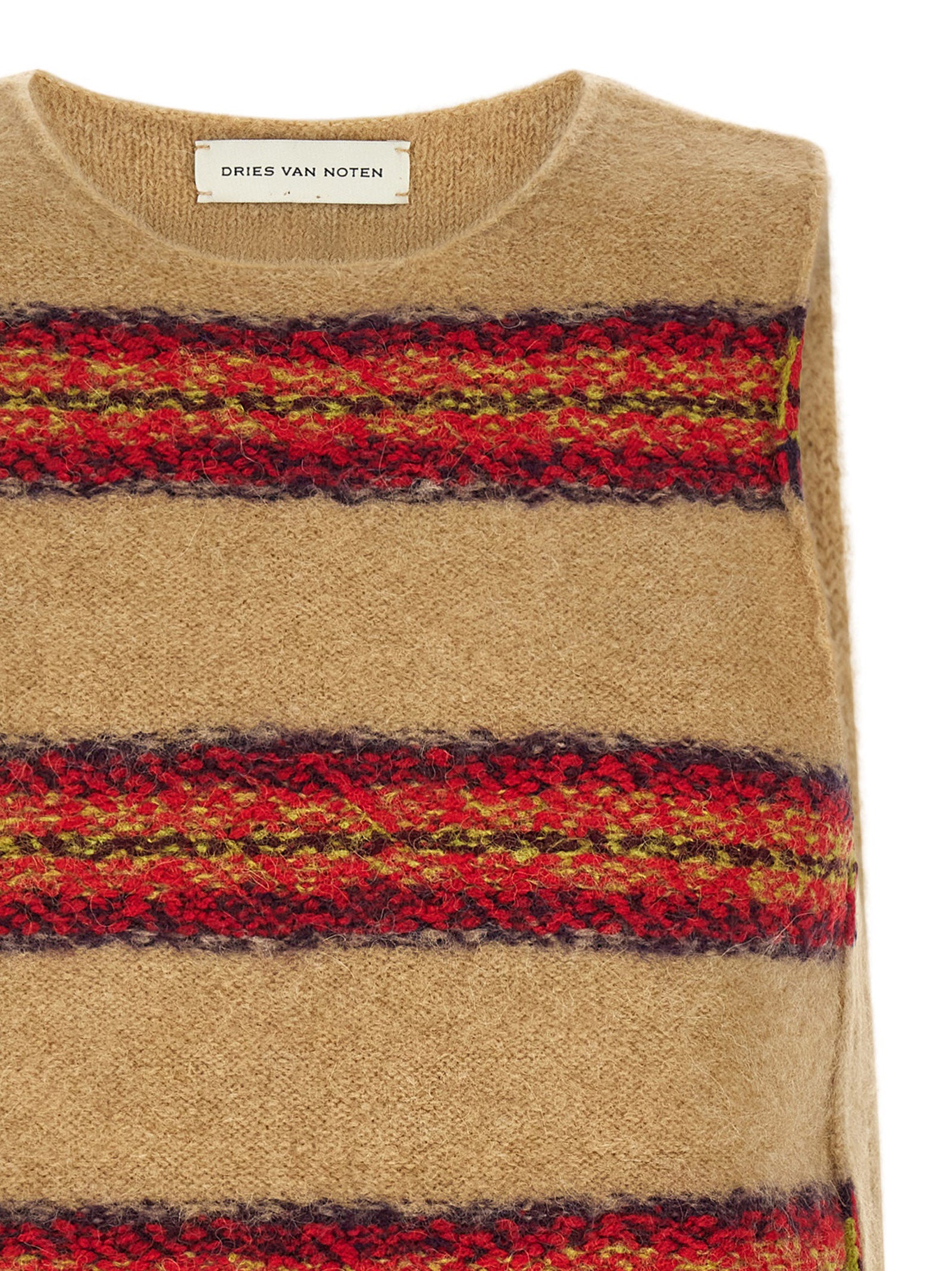 Beige Wool Sleeveles Sweater
