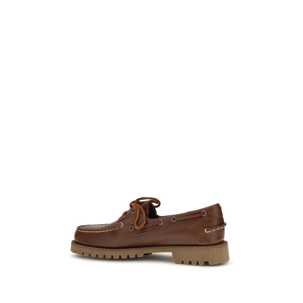 Brown Calf Leather Bos Taurus Slip-On Loafers
