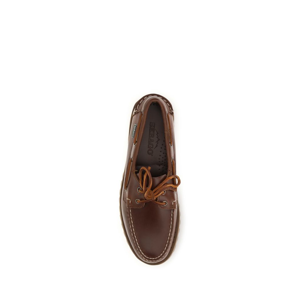 Brown Calf Leather Bos Taurus Slip-On Loafers