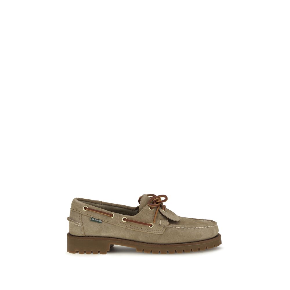 Beige Suede Leather Slip-On Loafers