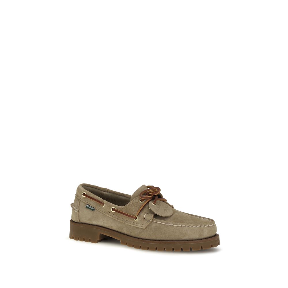 Beige Suede Leather Slip-On Loafers