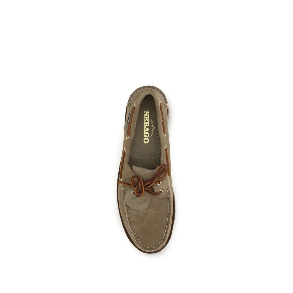 Beige Suede Leather Slip-On Loafers