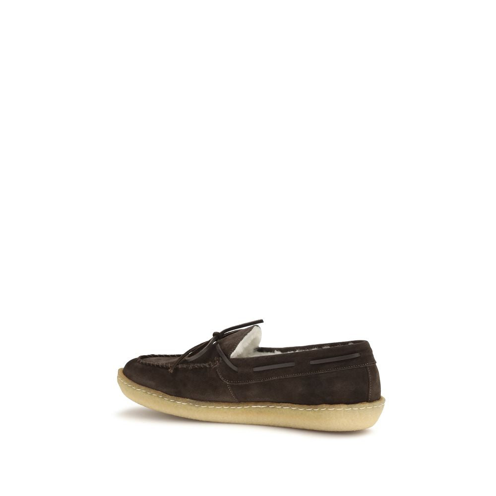 Brown Calf Leather Bos Taurus Slip-On Loafers