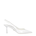 White Leather High Heel Pumps
