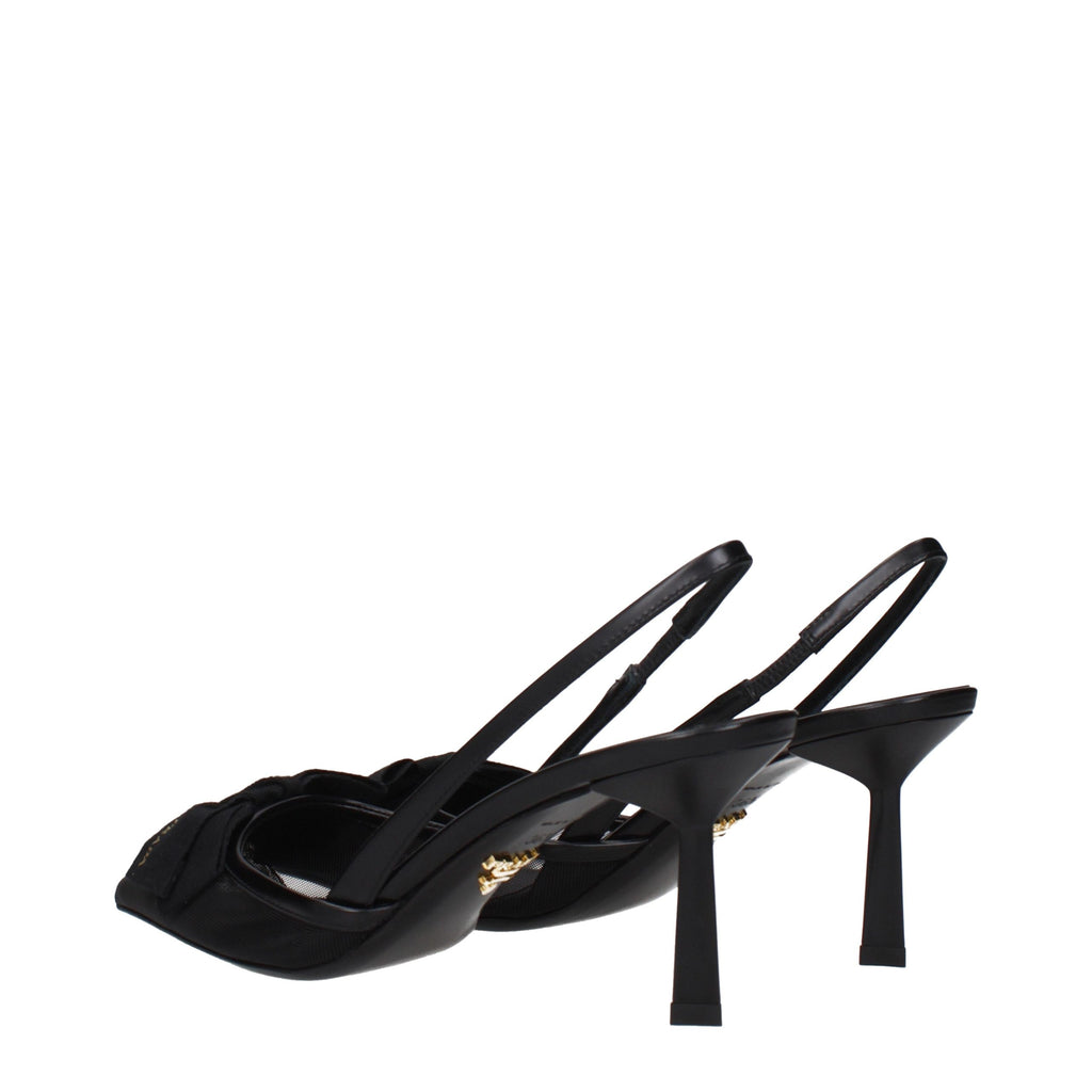 Black Fibres High Heel Pumps