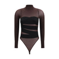 Brown Polyamide Bodysuit