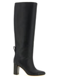 Black Calfskin Over The Knee