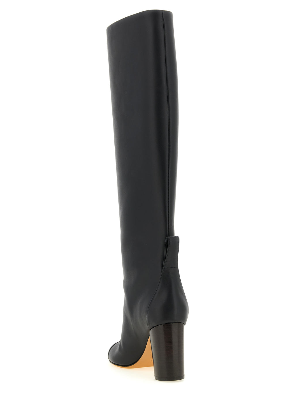 Black Calfskin Over The Knee