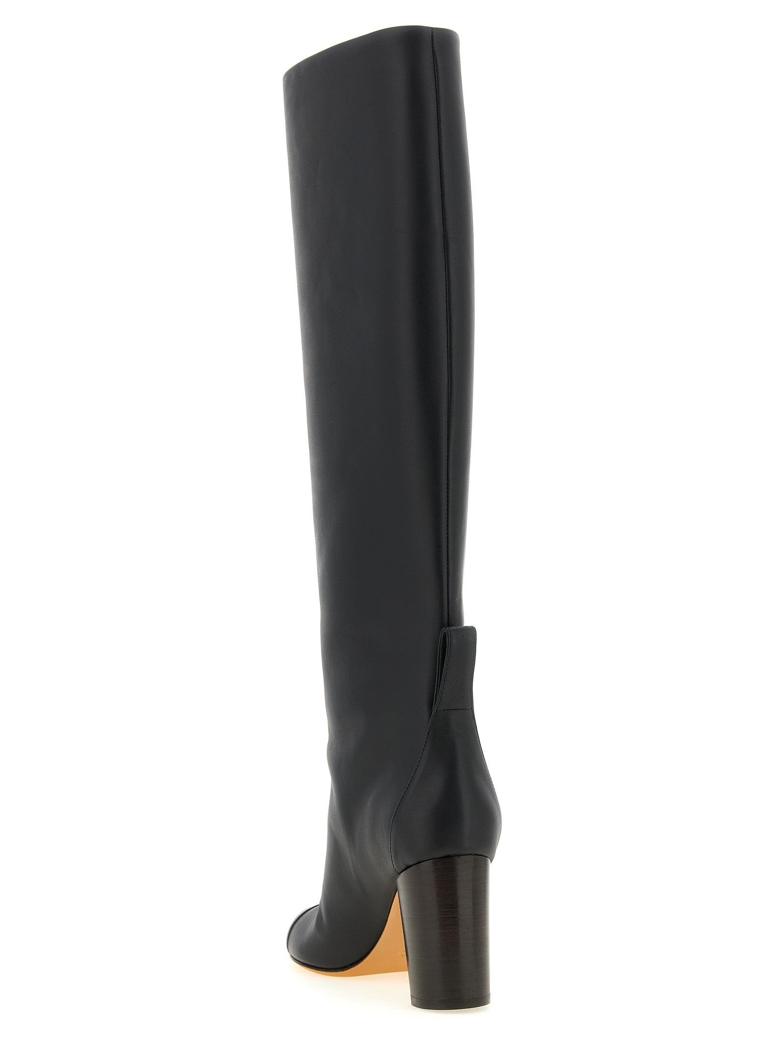 Black Calfskin Over The Knee