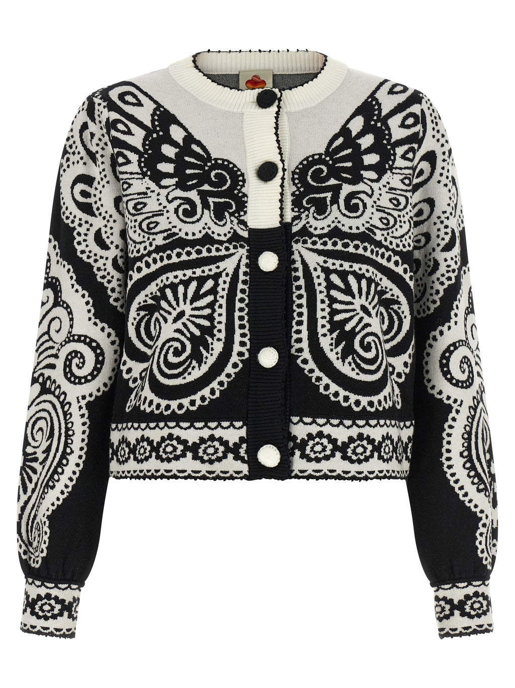 Bicolor Polyester Cardigan