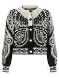 Bicolor Polyester Cardigan