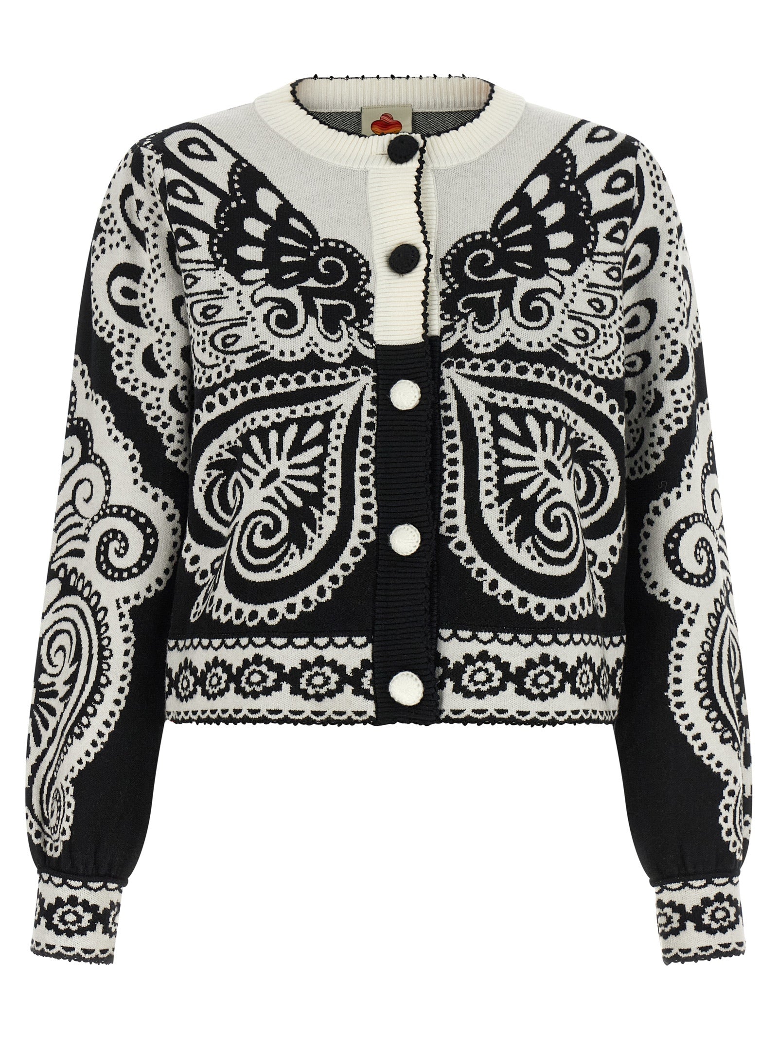 Bicolor Polyester Cardigan