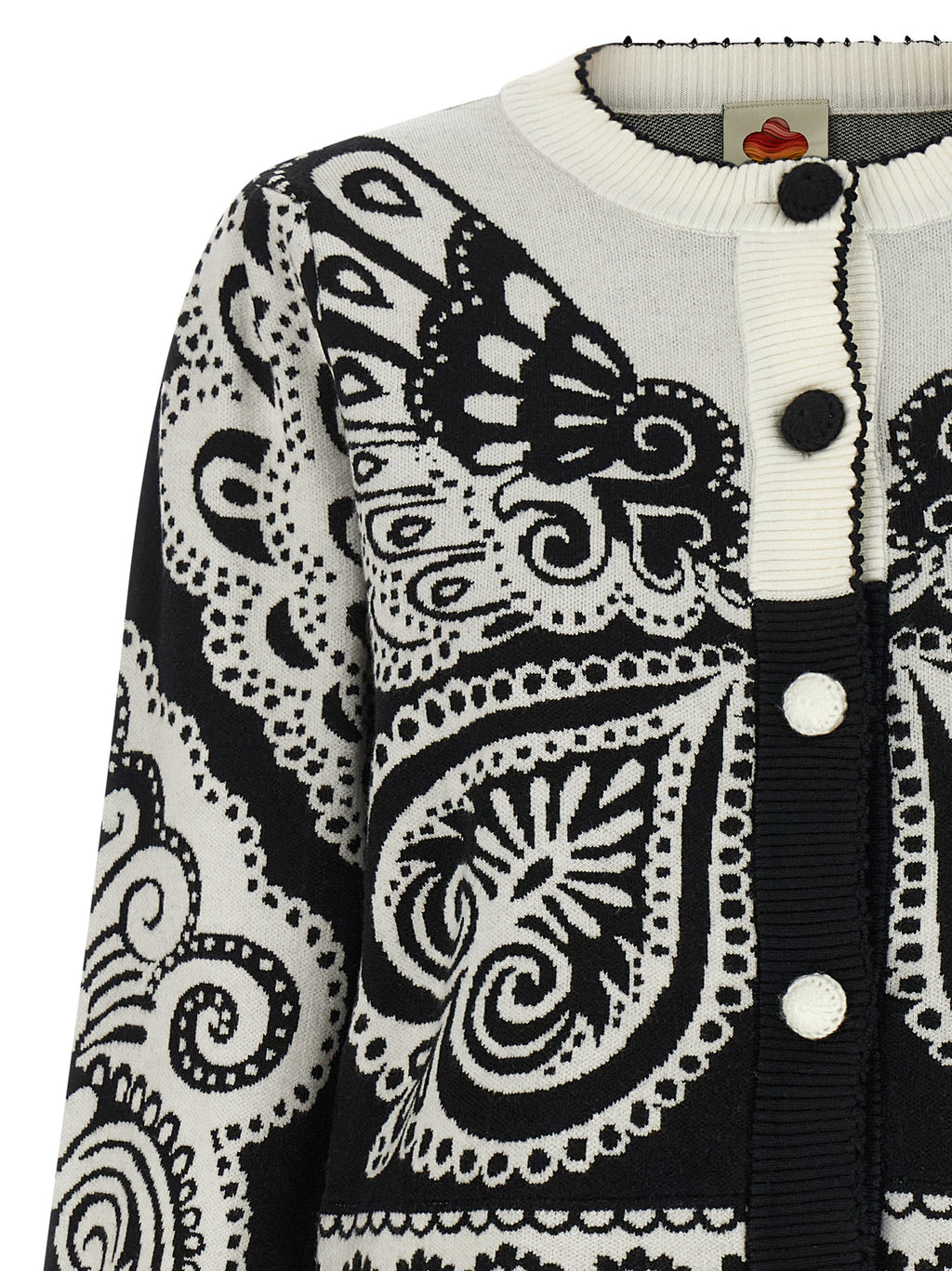 Bicolor Polyester Cardigan
