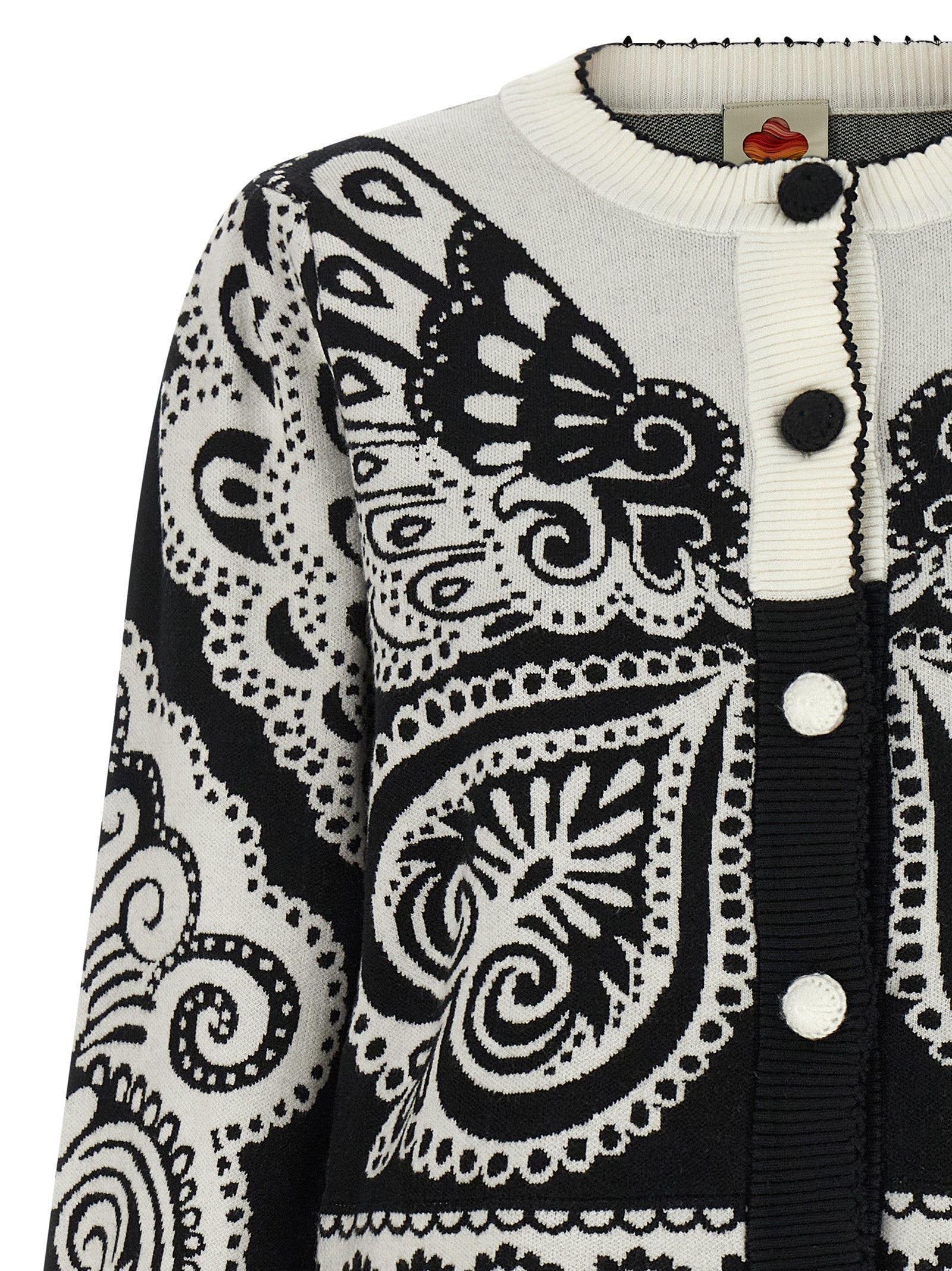 Bicolor Polyester Cardigan