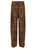 Brown Silk Casual Pants