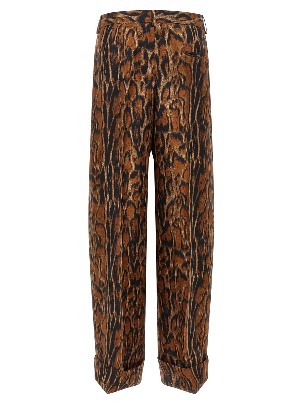 Brown Silk Casual Pants