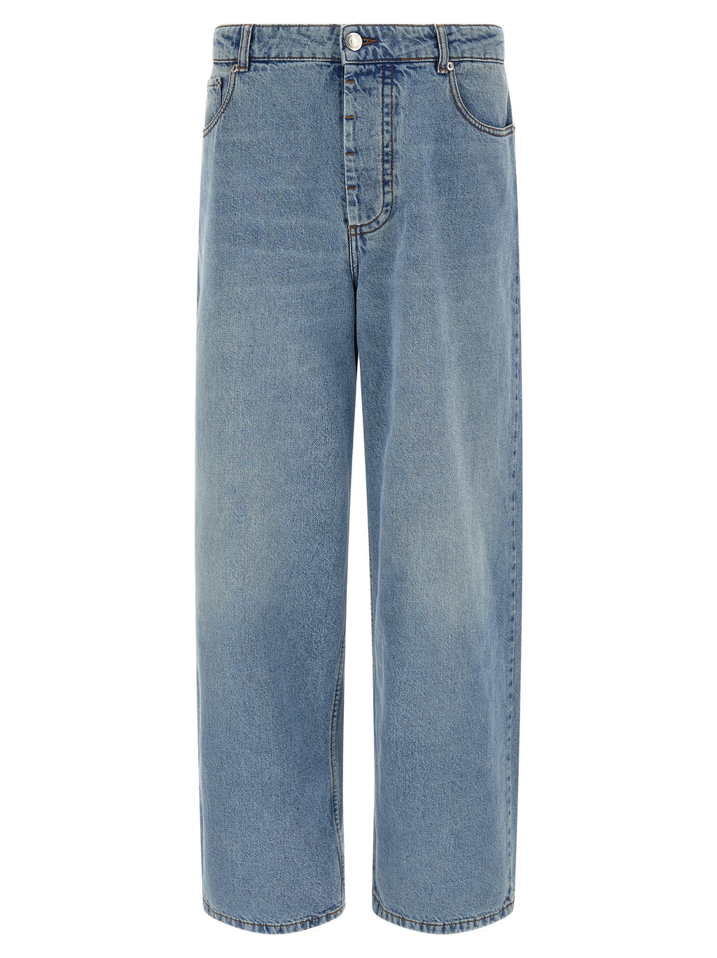 Blue Cotton Relaxed Fit Jeans