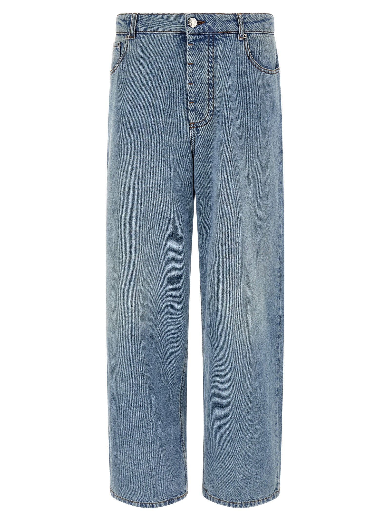 Blue Cotton Relaxed Fit Jeans