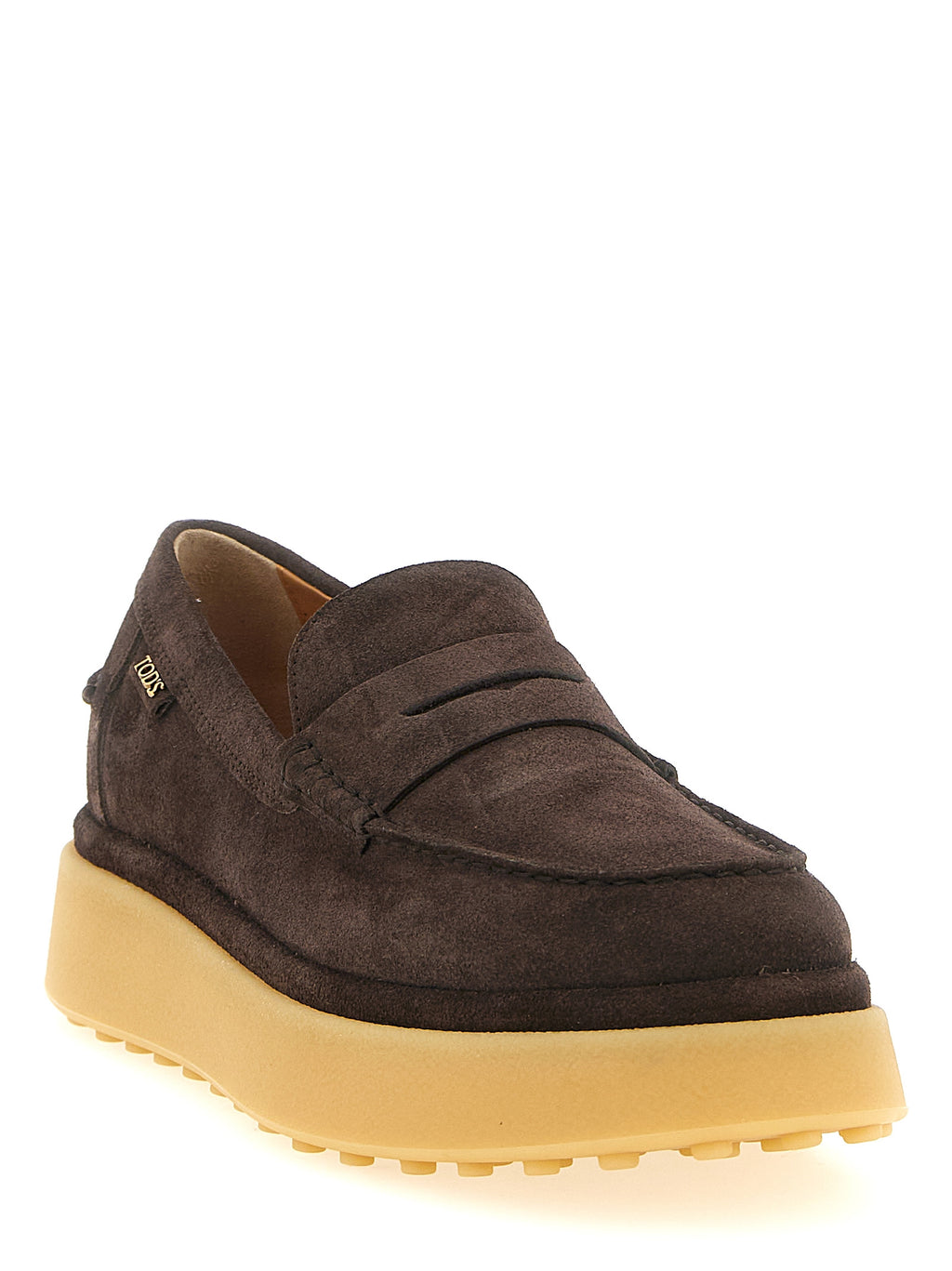 Brown Calfskin Slip-On Loafers