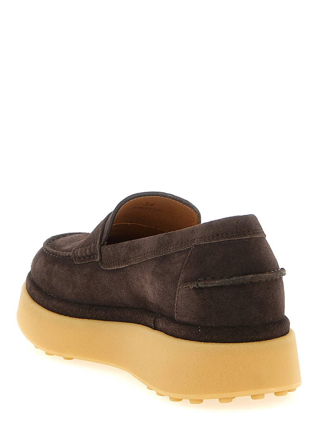 Brown Calfskin Slip-On Loafers
