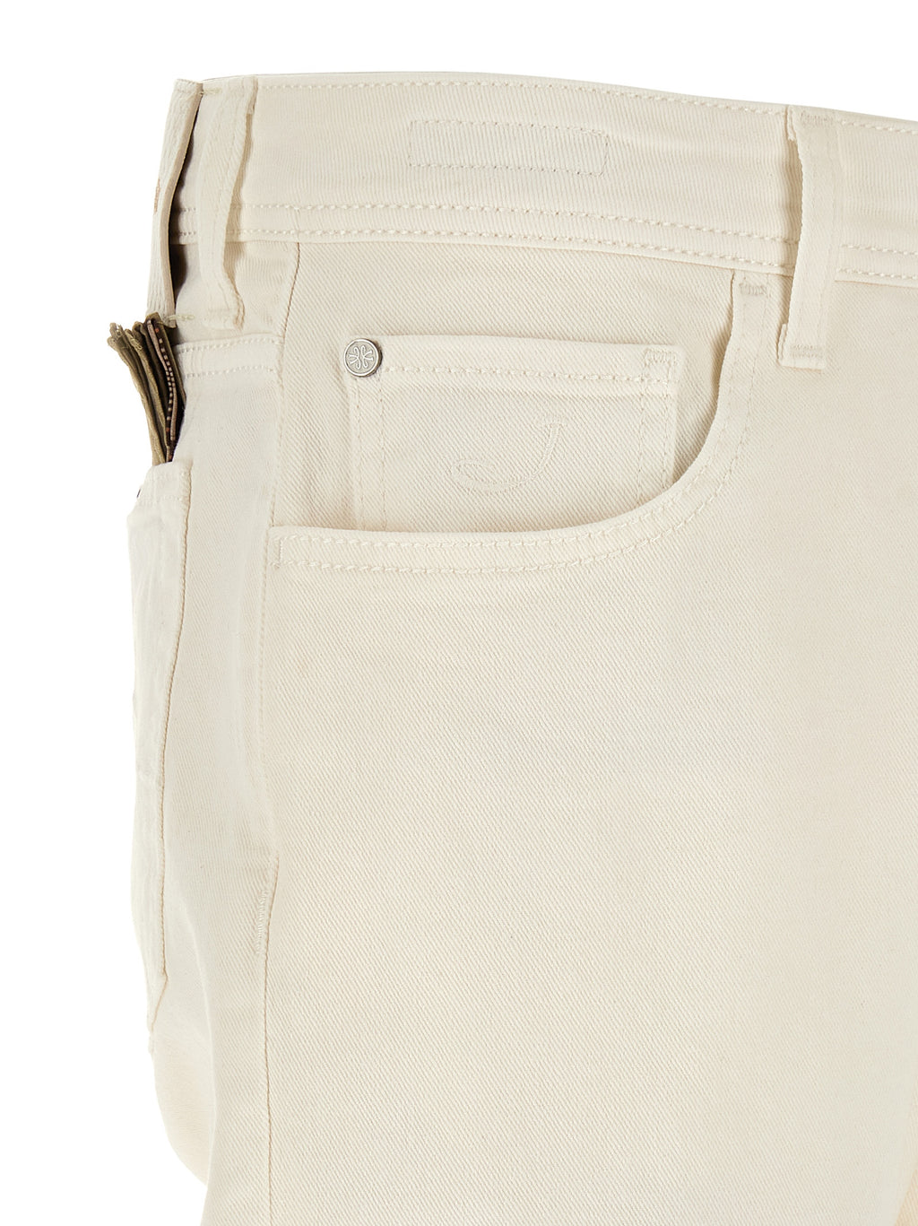 White Cotton Tapered Jeans