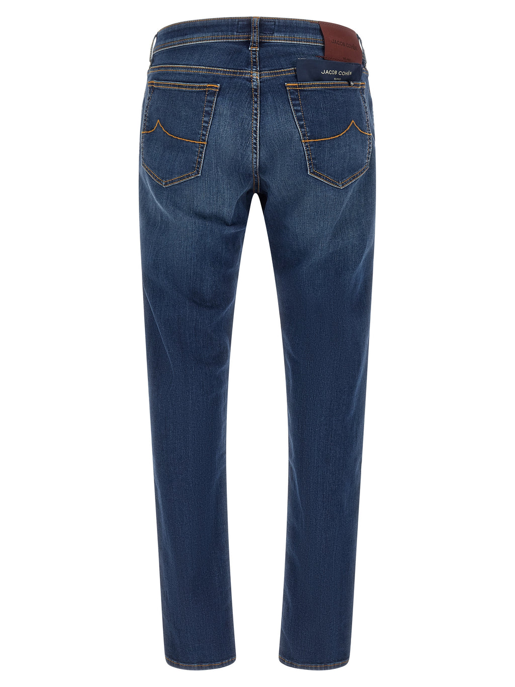 Blue Cotton Straight-Leg Jeans
