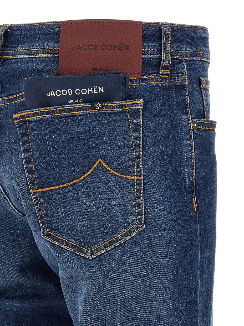 Blue Cotton Straight-Leg Jeans