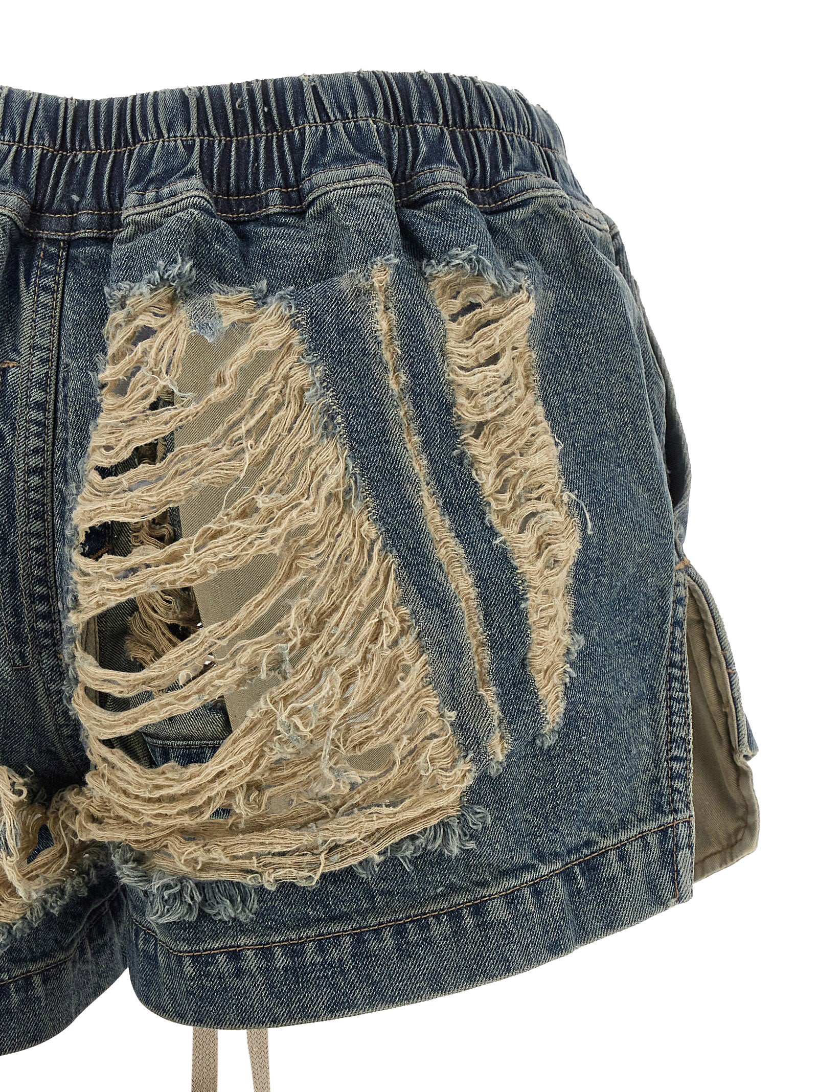 Blue Cotton Bermuda Shorts