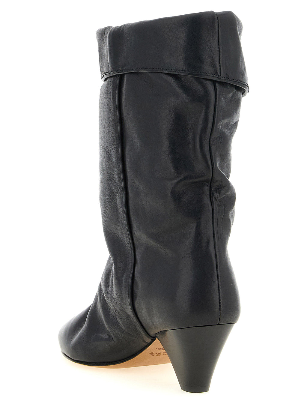 Black Cowhide Ankle Boots