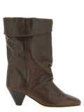 Brown Cowhide Ankle Boots