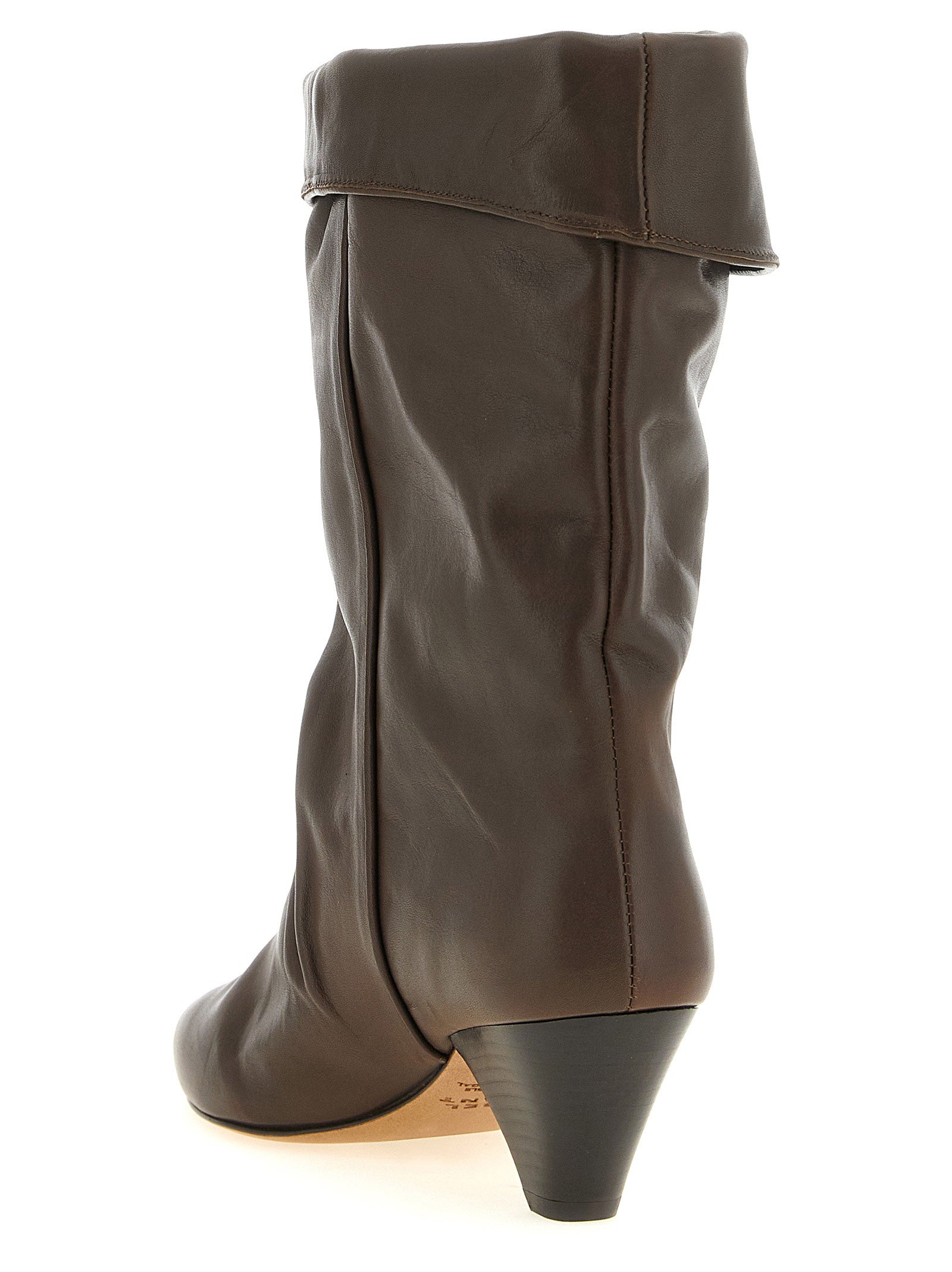 Brown Cowhide Ankle Boots