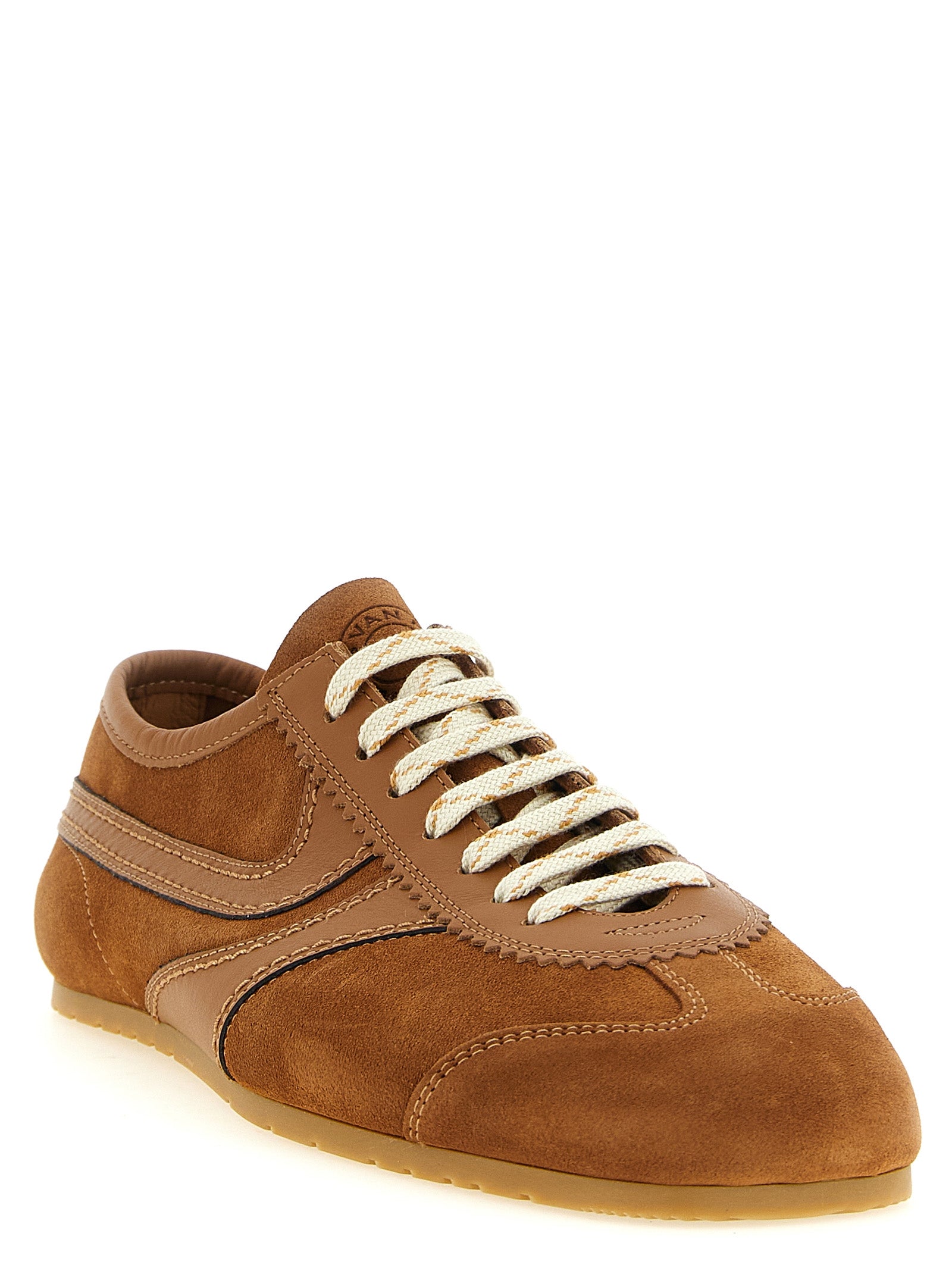 Beige Calfskin Low Top Sneakers