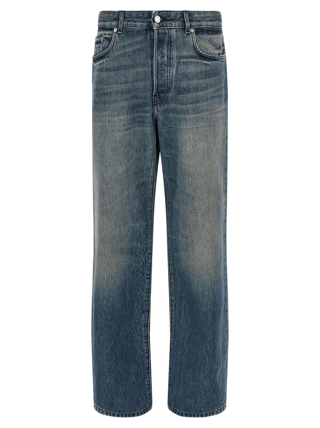 Blue Cotton Relaxed Fit Jeans