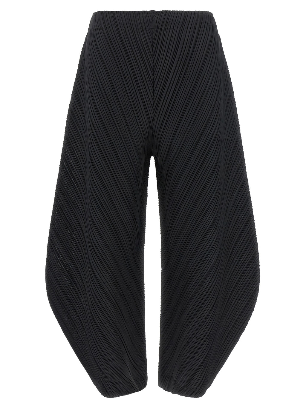 Black Polyester Casual Pants