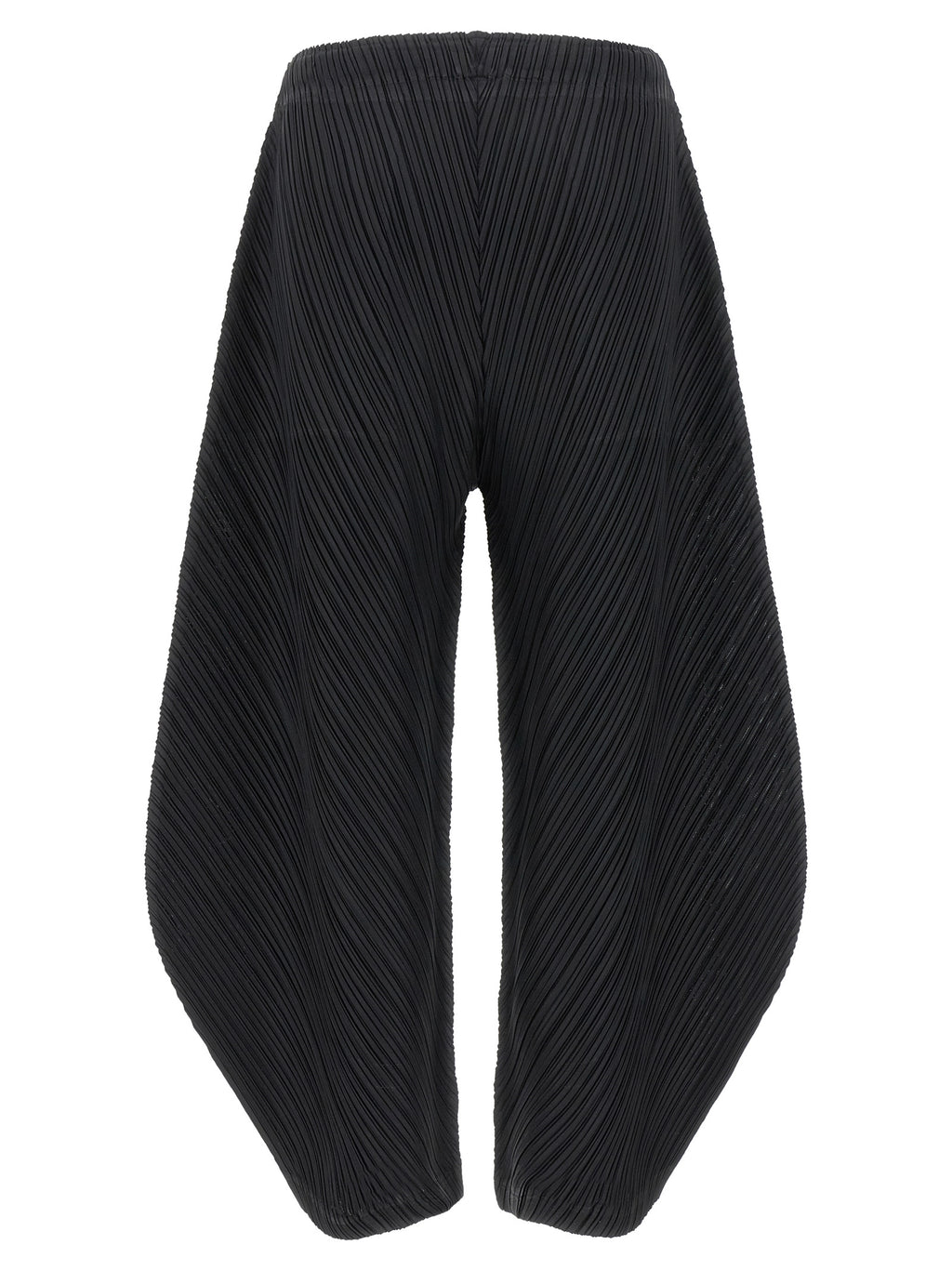 Black Polyester Casual Pants